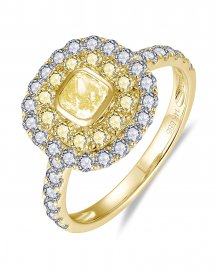 MULTI TONE CUSHION DIAMOND ENGAGEMENT RING (TR6179)